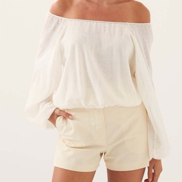 Line the Label Padma Luxe Off Shoulder Cream Top - Picture 7 of 7